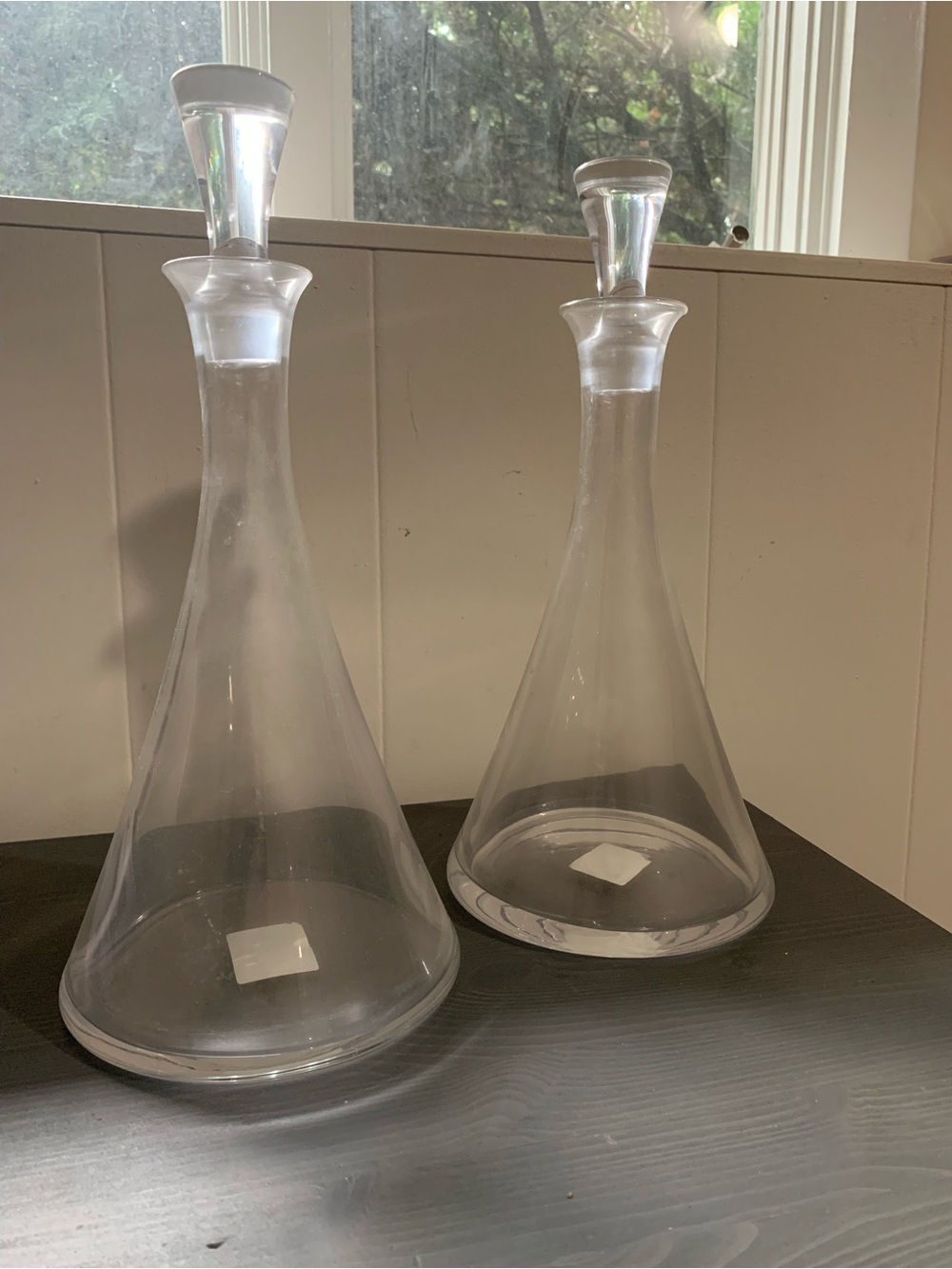 Mikasa Clear Glass Decanter Pair with Stoppers